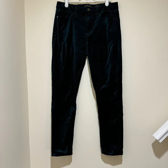 Women’s 7 For All Mankind Holiday Velvet Dark Green  Ankle Skinny Jeans Size: 8 - Picture 1 of 16